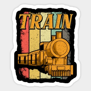 Vintage Train Lovers Gifts Retro Steam Train Novelty Gifts Sticker